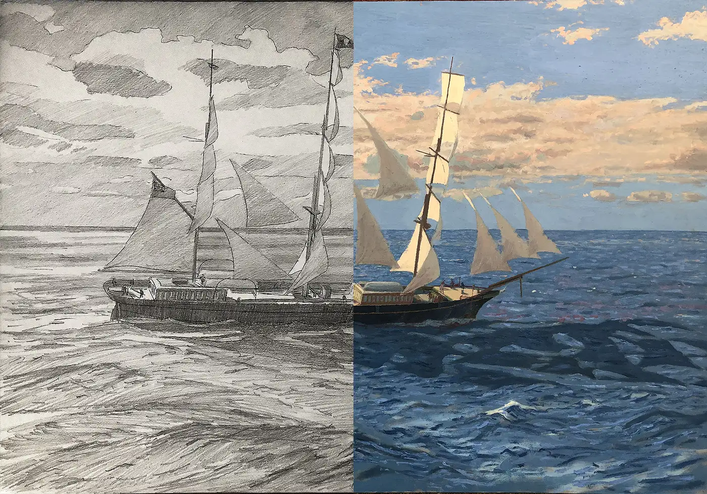 Clipper ship Titania work in progress