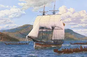 Oil painting of the Lady Nelson