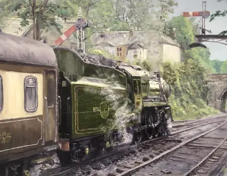 Oil painting of a railway subject — example of a bespoke commission