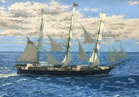 Oil painting of a Victorian steamship — Victorian maritime collection