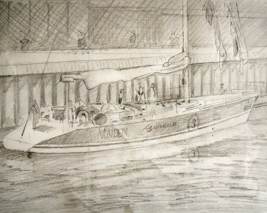 Colour sketch of a merchant ship — compositional study for a commercial shipping painting