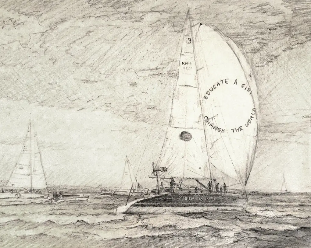 Colour sketch of a merchant ship — compositional study for a commercial shipping painting